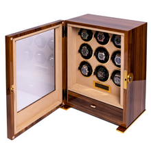Rapport W309 Paramount Nine Watch Winder Fingerprint Access Walnut Finish