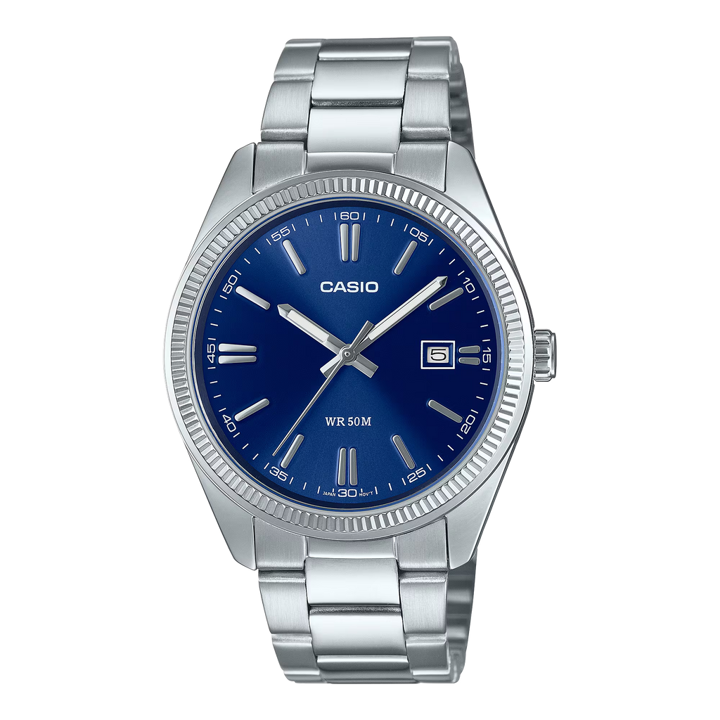 Casio Vintage MTP1302D-2AV Analog Blue Dial Stainless Steel Quartz