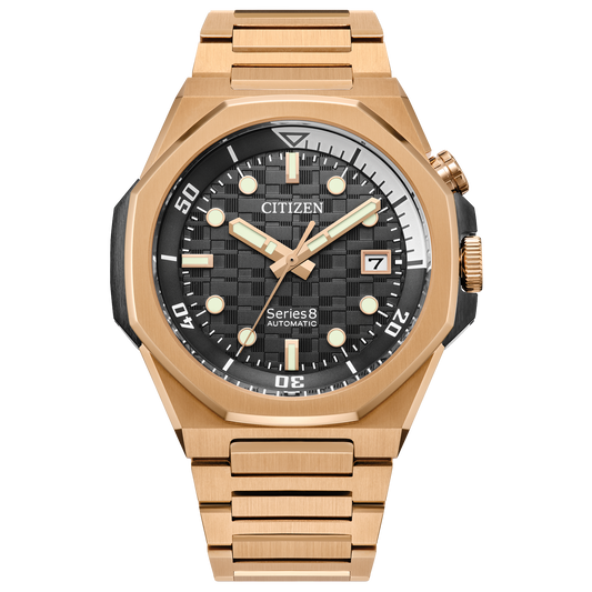 Citizen NB6069-53H Series8 890 Black Textured Dial Gold-Tone Automatic Exclusive
