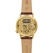 Accutron 27A206 Spaceview 314 Tuning Fork Solid 18k Gold Italian Leather Strap