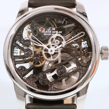 Claude Meylan 6044 Lac Mechanical Skeleton Black Movement Stainless