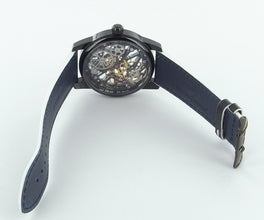 Claude Meylan 6144-NW Lac Mechanical Skeleton White Movement Black