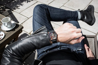 Claude Meylan 6047-NR Tortue Rainbow Skeleton Red Black Movement