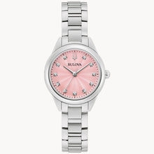 Bulova 96P249 Sutton Pink Sunray Diamonds 28mm Stainless Steel