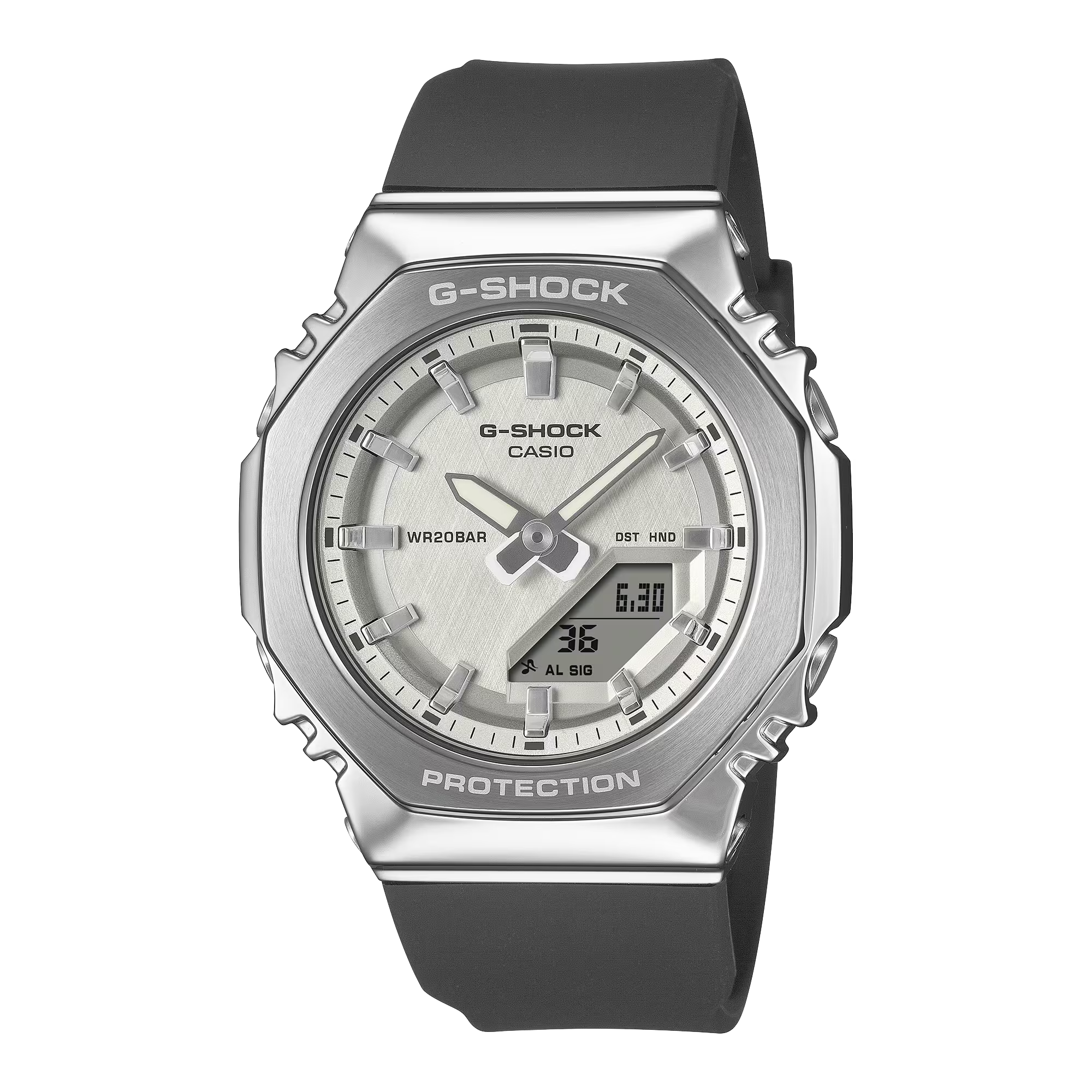 G-Shock GMS2110-1A7 Metal Octagonal Light Silver Dial Ana-Digi Ladies Watch