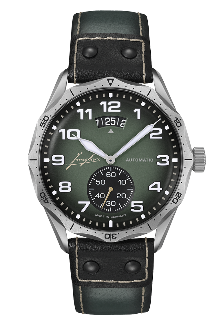 Junghans 27/4495.00 Pilot Automatic Green Dial Date Small Seconds