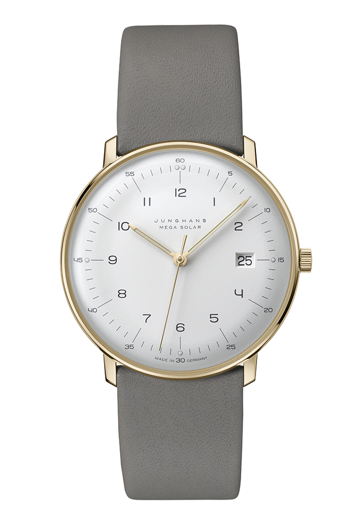 Junghans 59/7324.02 max bill MEGA Solar White Dial Gold Tone