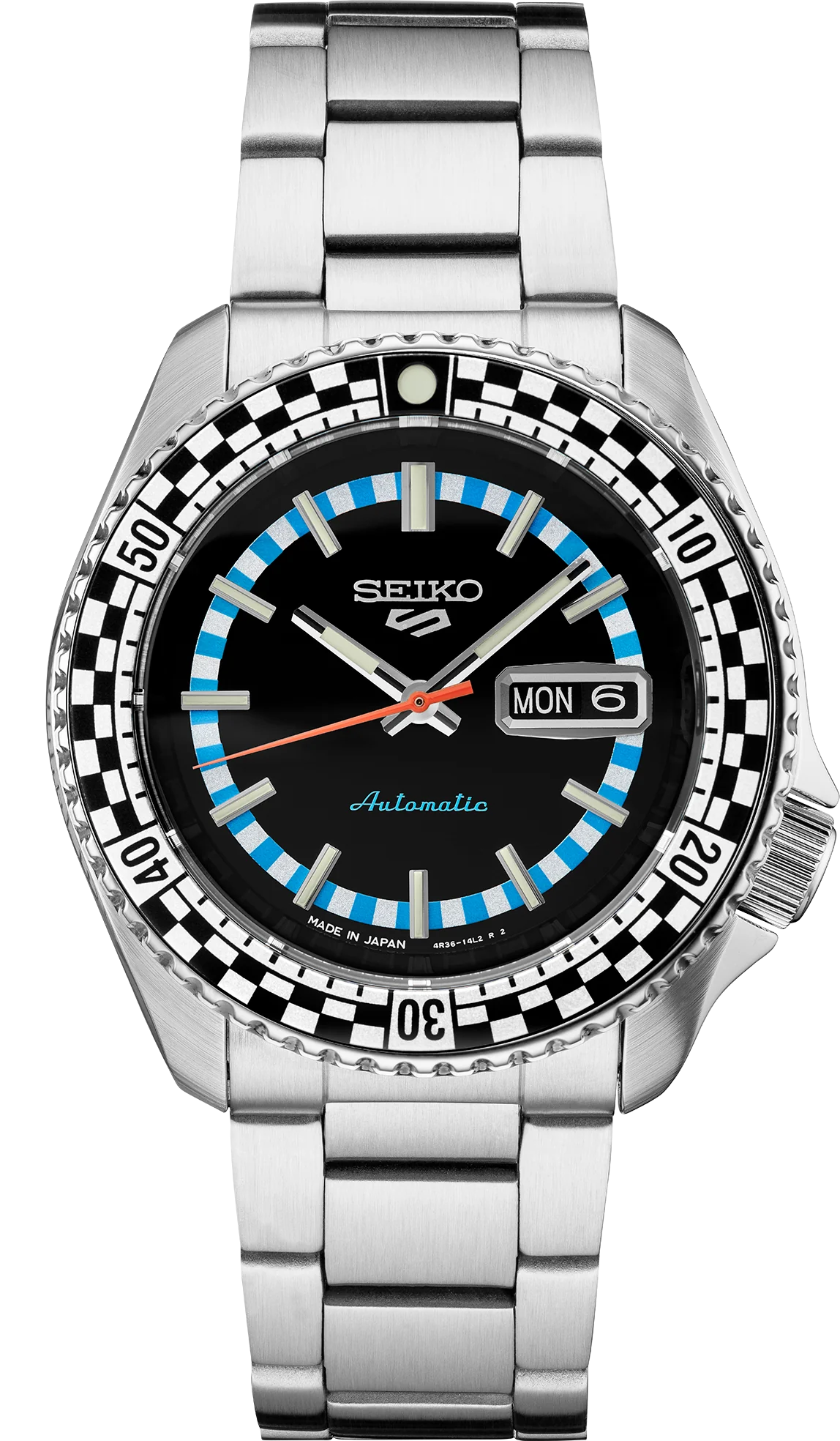 Seiko 5 Sports SRPK67 Special Edition Checkered Flag Black Dial