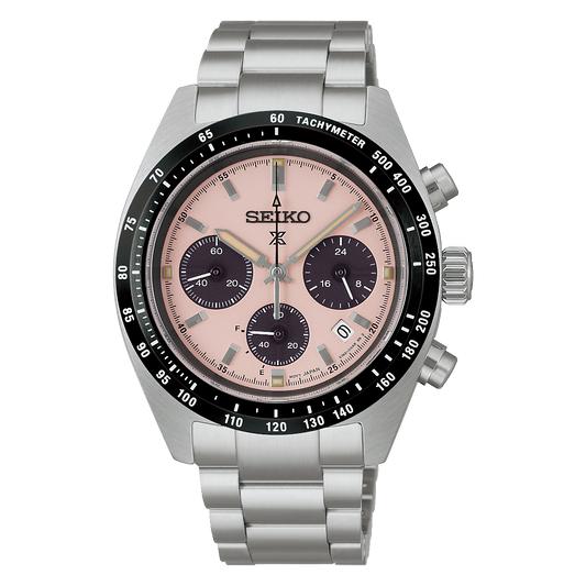 Seiko Prospex SSC963 Solar Speedtimer Chronograph Salmon Pink Dial
