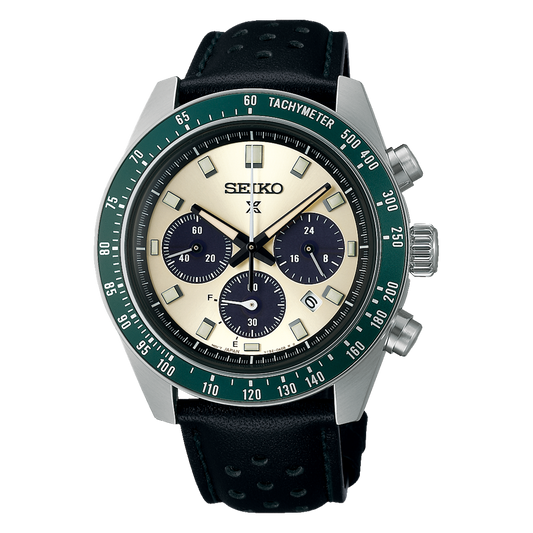 Seiko Prospex SSC943 Speedtimer Champagne Dial Green Bezel Solar