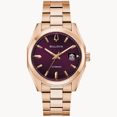 Bulova 97B234 Surveyor Purple Rose Gold Tone Automatic