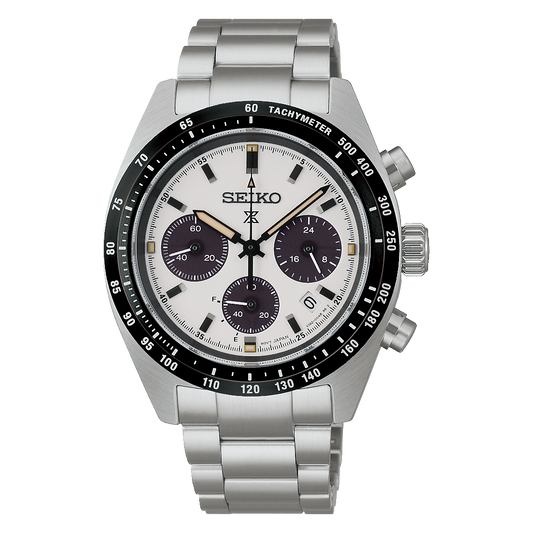 Seiko Prospex SSC961 Speedtimer Panda Solar Chronograph 39mm White