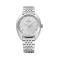 Minase J3-M01NWH-SSB Mastercraft J3 Silver White Dial on Stainless Steel Bracelet