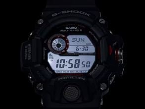 G-Shock GW9400-1 Master of G Land Rangeman Triple Sensor Black Red Resin