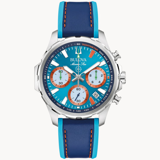 Bulova1 T 96B460 Eeam Miami Marine Star by Magnus Blue Dial Quartz