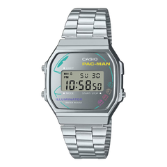 G-Shock A168WEPC-7A PAC-MAN Collaboration Vintage Silver Digital