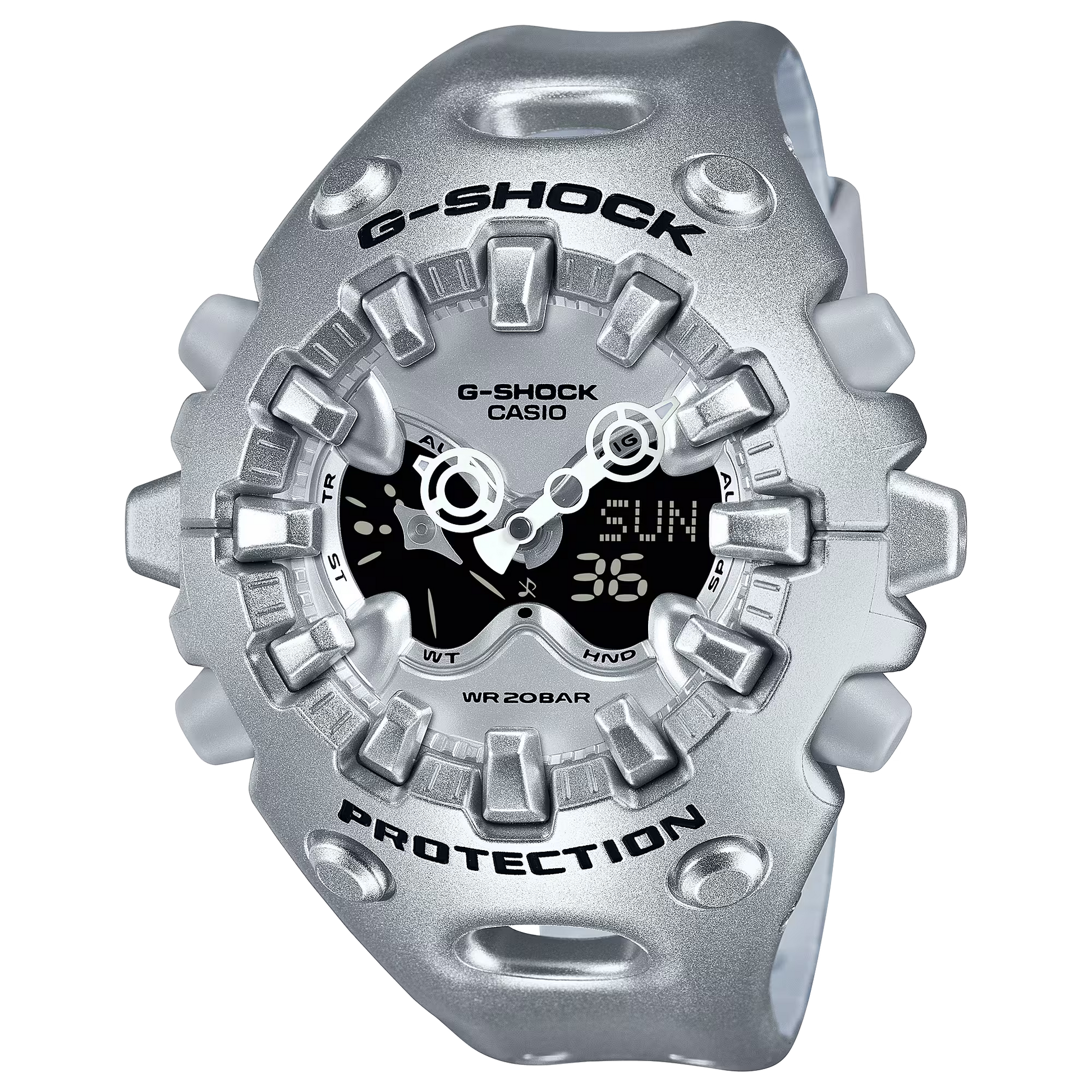 G-SHOCK GYAZAWA CUTTER シルバー G-Shock GAV01A-8A Big Case Emphasize Toughness Silver Analog