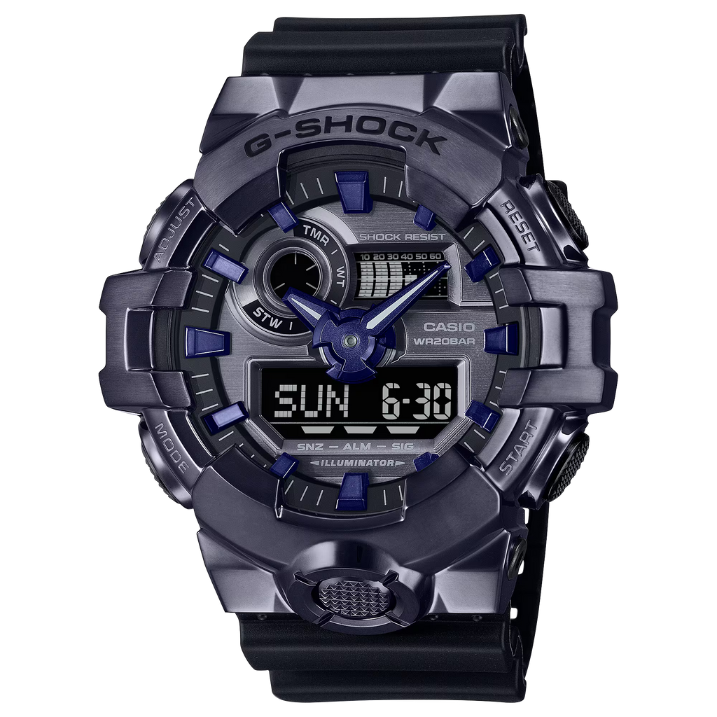 G-Shock GM700P-6A G-STEEL Solid Stainless Steel Purple Ana-Digi