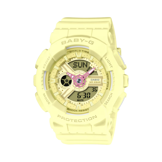 G-Shock BA110AH-9A BABY-G Soft Pastel Colors Yellow Ana-Digi Ladies