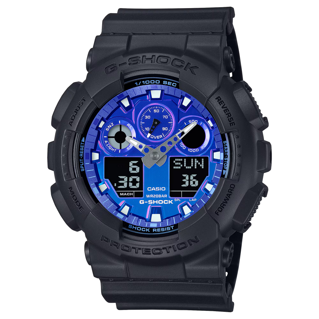 G-Shock GA100FL-1A Flames of Color Blue Dial Ana-Digi