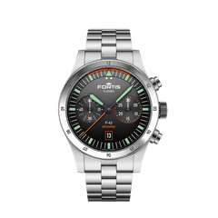 Fortis F4240004 Flieger F-43 Bicompax Original Block Bracelet Chronograph Automatic