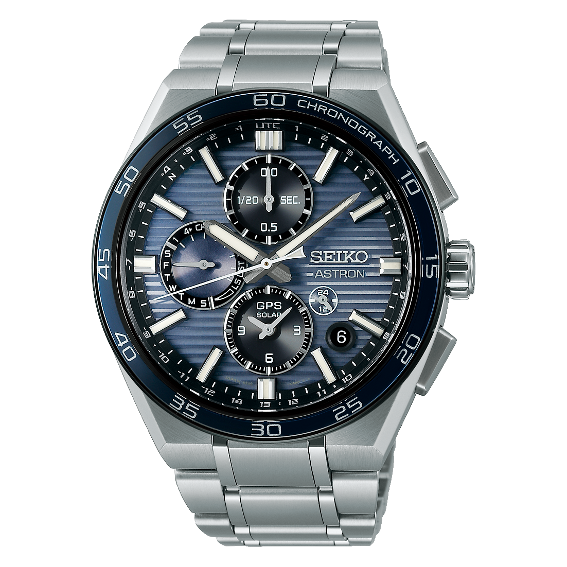 Seiko Astron SSH175 GPS Solar Dual Time Blue Dial Titanium