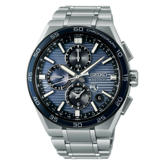 Seiko Astron SSH175 GPS Solar Dual Time Blue Dial Titanium