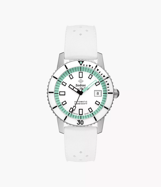 Zodiac ZO9309 Spearmint Compression Diver Automatic White Rubber