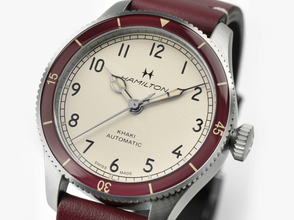 Hamilton H76265810 Khaki Aviation Pilot Pioneer 38mm Automatic Burgandy