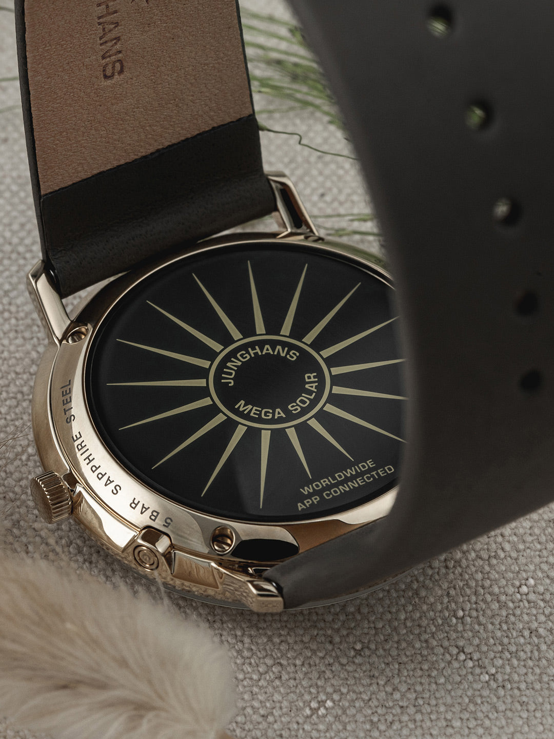 Junghans 59/7324.02 max bill MEGA Solar White Dial Gold Tone