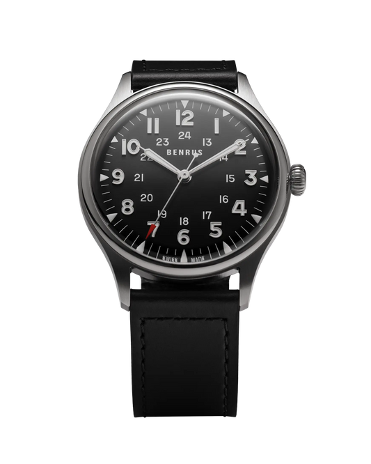 Benrus 3061-SS-B-039-01 #3061 BU Black Dial 39.5mm Automatic