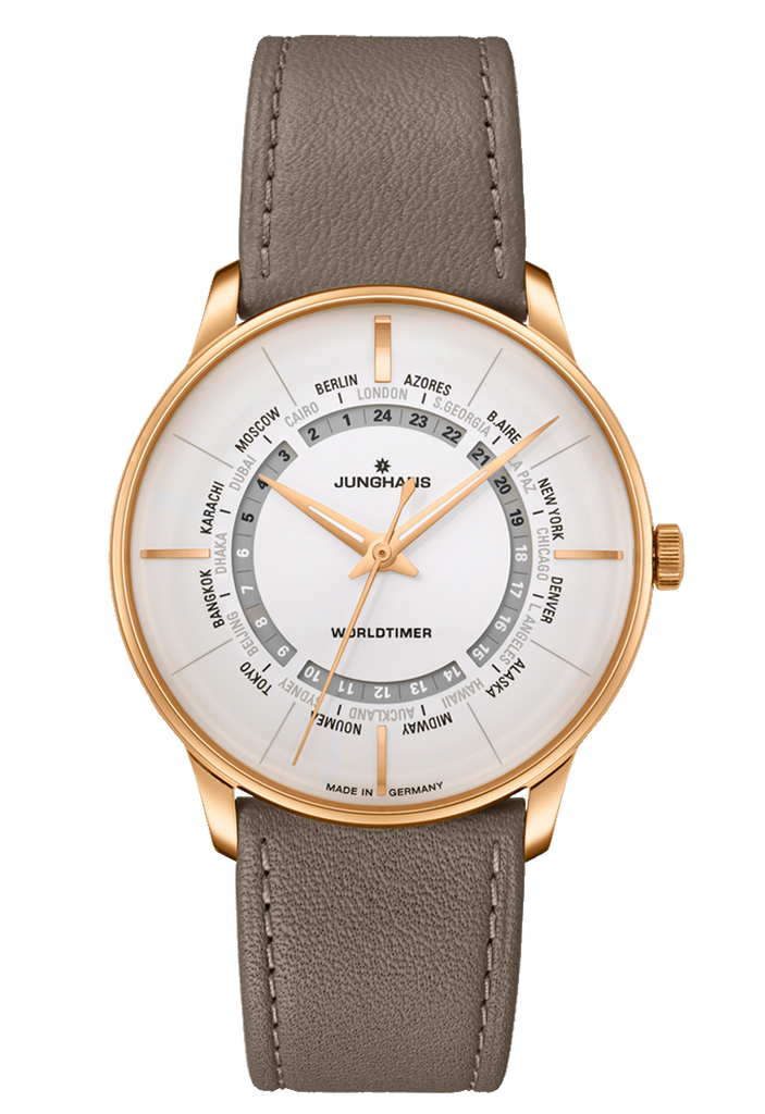 Junghans 27/5012.01 Meister Worldtimer 24 Zone White Dial Gold Tone Automatic