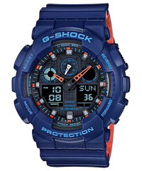 G-Shock GA100L-2A Bi-Color Blue Orange Ana-Digi Resin