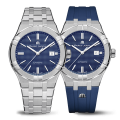 Maurice Lacroix AI6008-SS00F-430-C Aikon Automatic Date Blue Dial 42mm Bundle
