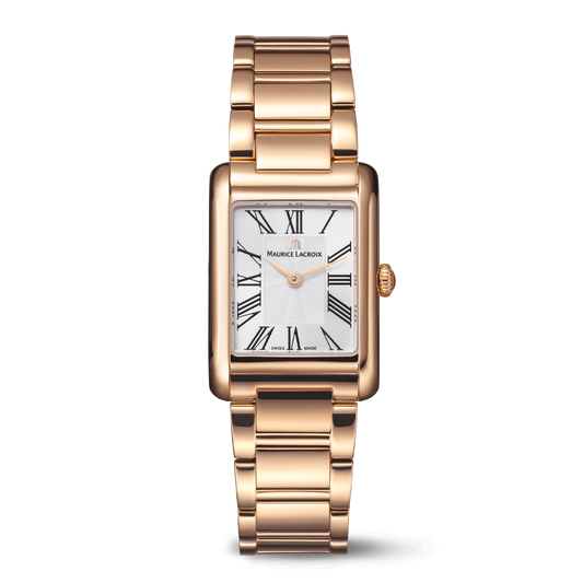 Maurice Lacroix FA1205-PVP02-110-1 Fiaba Square Sunray Silver Dial Rose Gold PVD Ladies Quartz
