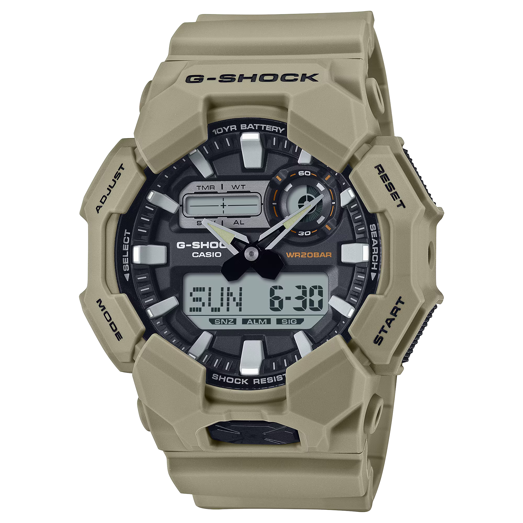 G-Shock GA010-5A Analog-Digital 10 Year High Brightness Green Resin