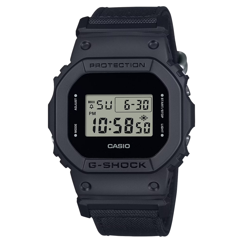 G-Shock DW5600BCE-1 Street Smart Utilitarian Square Black Cordura