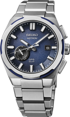 Seiko Astron SSJ023 GPS Solar Blue Textured Dial Titanium