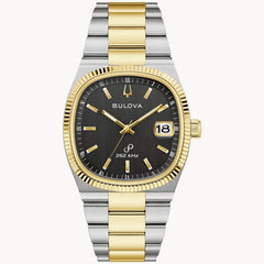 Bulova 98B458 Super Seville Black Dial 262kHz Day-Date Two-Tone