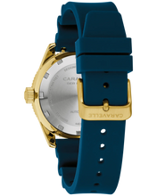 Bulova 44B129 Caravelle Sea Hunter Blue Dial Gold Tone Automatic 39mm Vintage