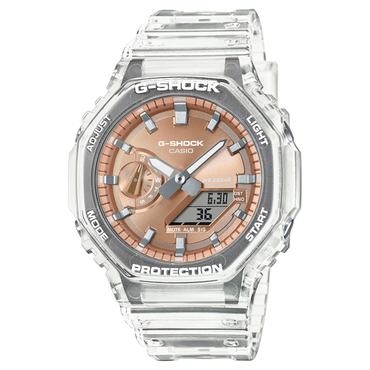 G-Shock GA2100BM-7A5 Shimmering Color Translucent Rose Gold Dial