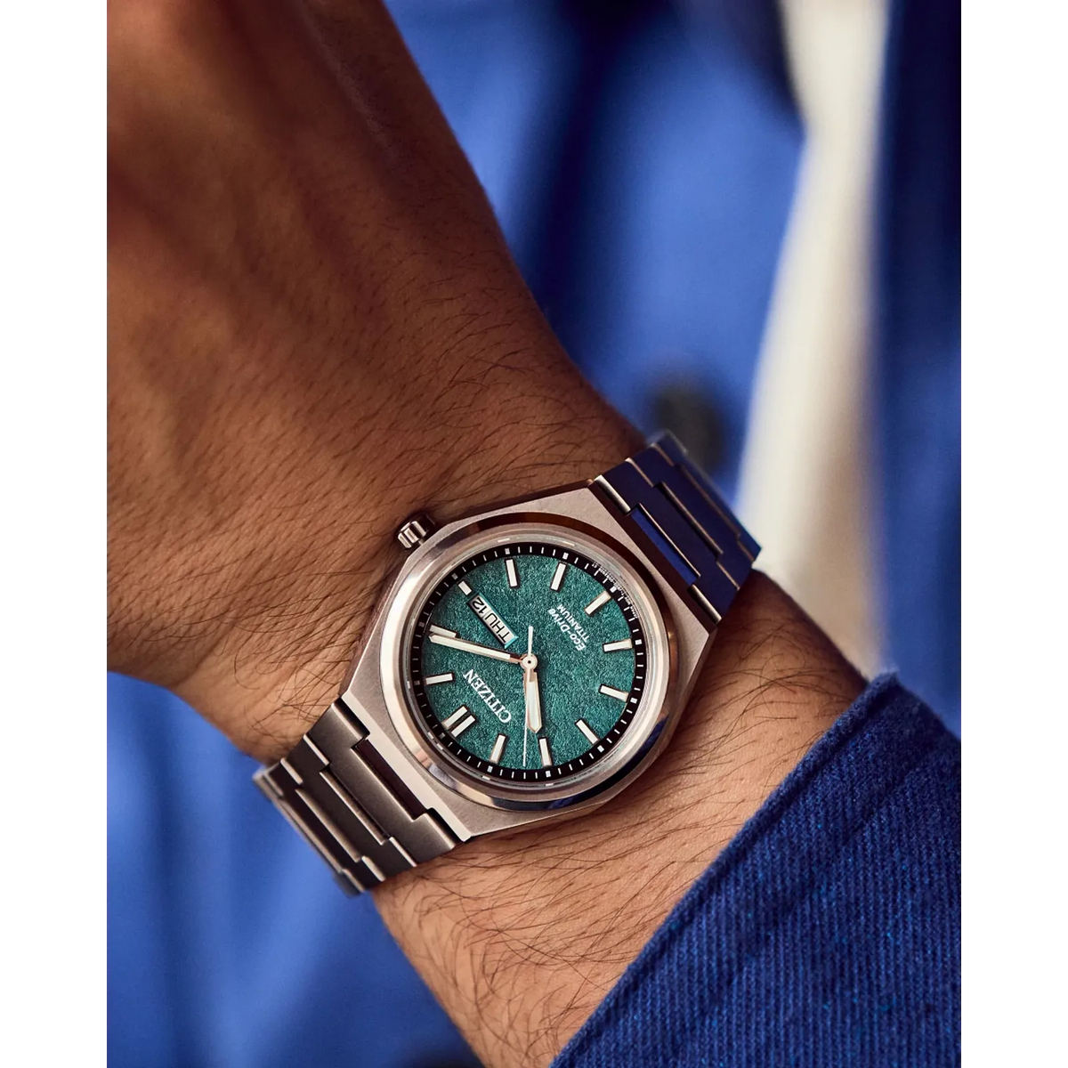 Citizen AW0130-85X Zenshin Three-Hand Super Titanium Green Citizen AW0130-85X Zenshin Three-Hand Super Titanium Green