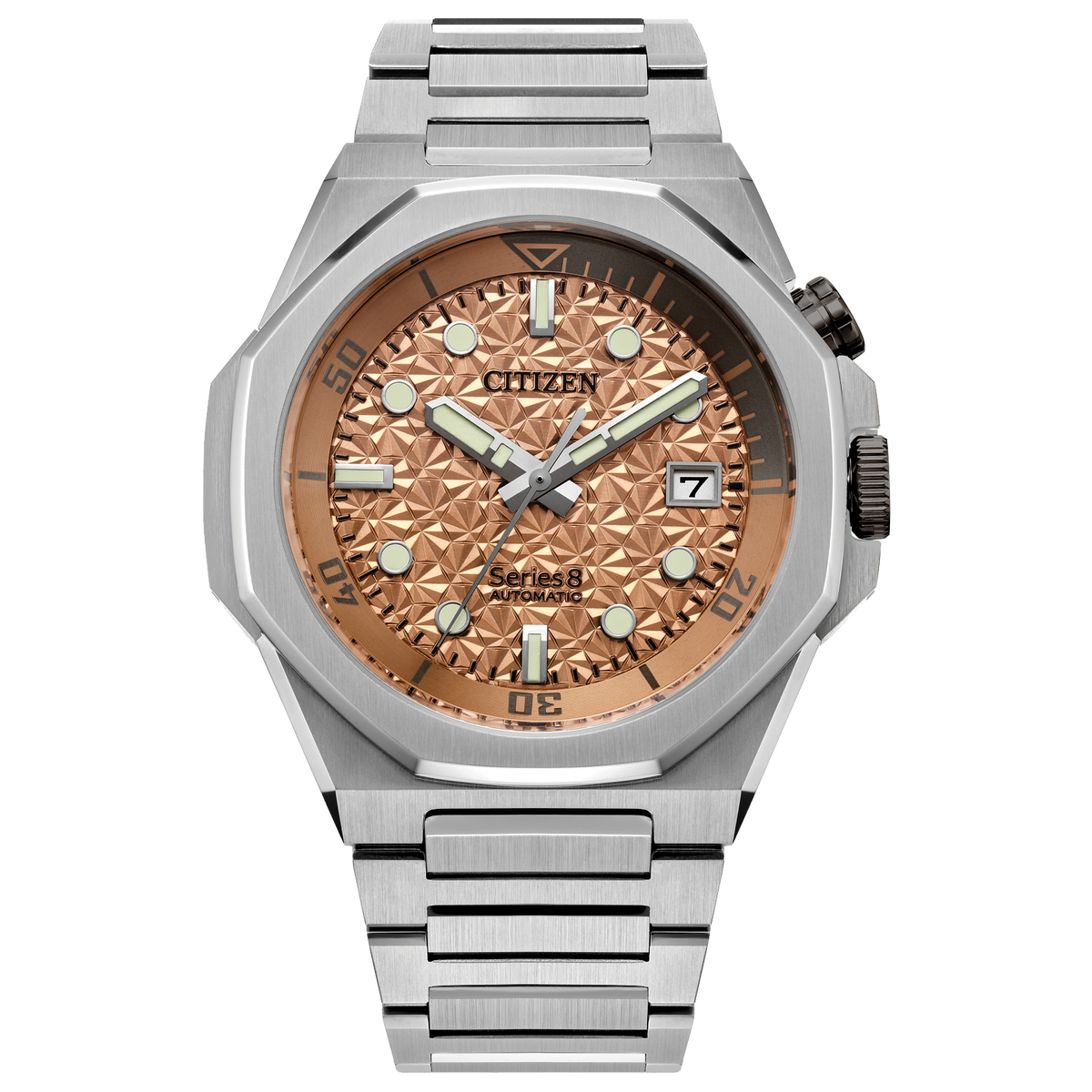 Citizen NB6066-51W Series8 890 Salmon Textured Dial Automatic Limited Edition