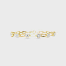 Mixed Fancy Shape Lab-Grown Diamond Paperclip Link Bracelet in 14k Yellow Gold