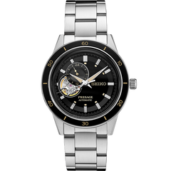 Seiko Presage SSA425 60's Collection Open-Heart Black Dial