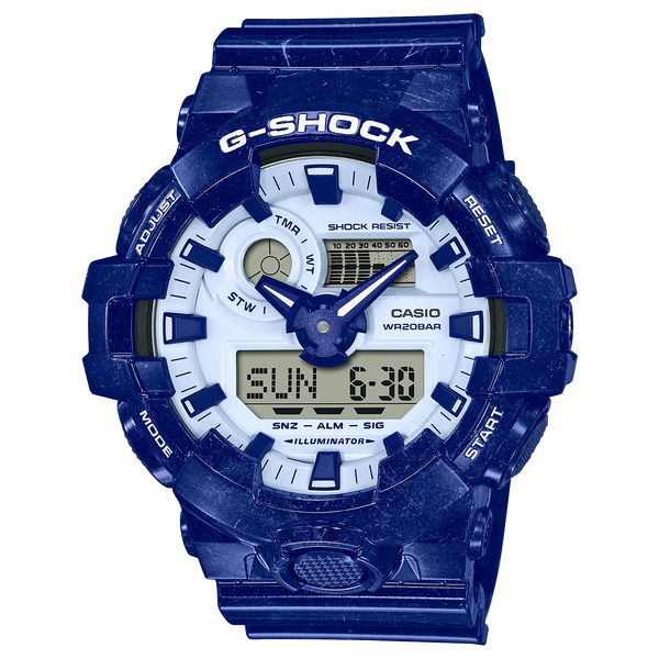 G-Shock GA700BWP-2A Ana-Digi Blue White Chinese Porcelain Blue