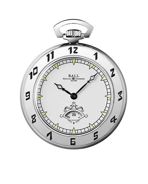 Ball PW1098E-WH Trainmaster Secometer Pocket Watch