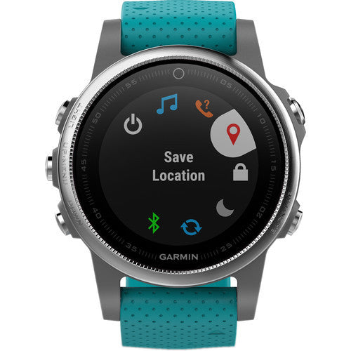 Garmin fenix 5S Multi-Sport Training GPS Watch (Silver, Turquoise Band)