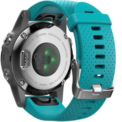 Garmin fenix 5S Multi-Sport Training GPS Watch (Silver, Turquoise Band)