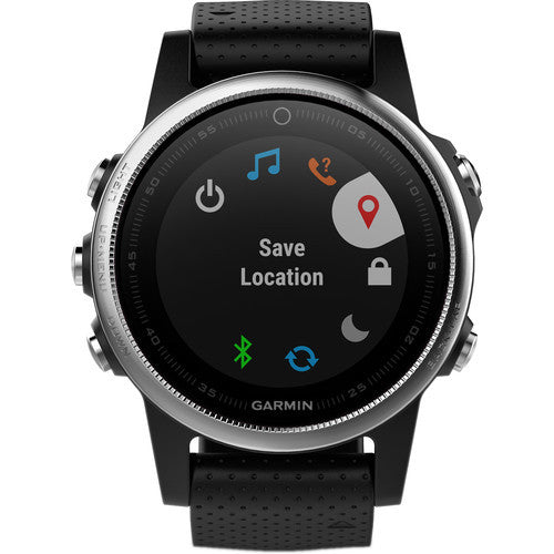 Garmin fenix 5S Multi-Sport Training GPS Watch (Silver, Black Band) 